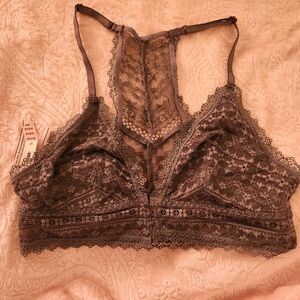 NWT Victoria's Secret Dark Olive Green Lace Bralette Bra Small Intimates